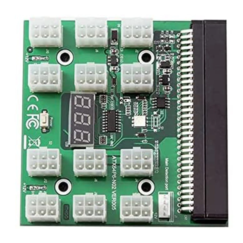 

Блок питания для сервера 12 В, PCI-E 12x6pin, плата-адаптер с цифровым дисплеем напряжения