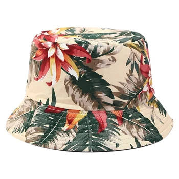 

Sun Hat Lady Fisherman Hat Printed Double-Sided Sun-Proof Sun Hat Outdoor Tourism Folding Basin Hat Travel Beach Hat