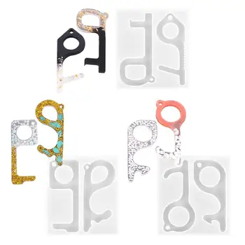 

Keychain Silicone Epoxy Resin Mold EDC Door Opener Safety Key DIY Jewelry Making Tools