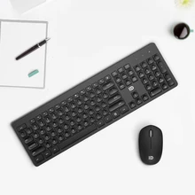 

Wireless Keyboard and Mouse Set with Multimedia Keys for desktop Notebook Home Office Gaming Keyboard and Mouse Black White