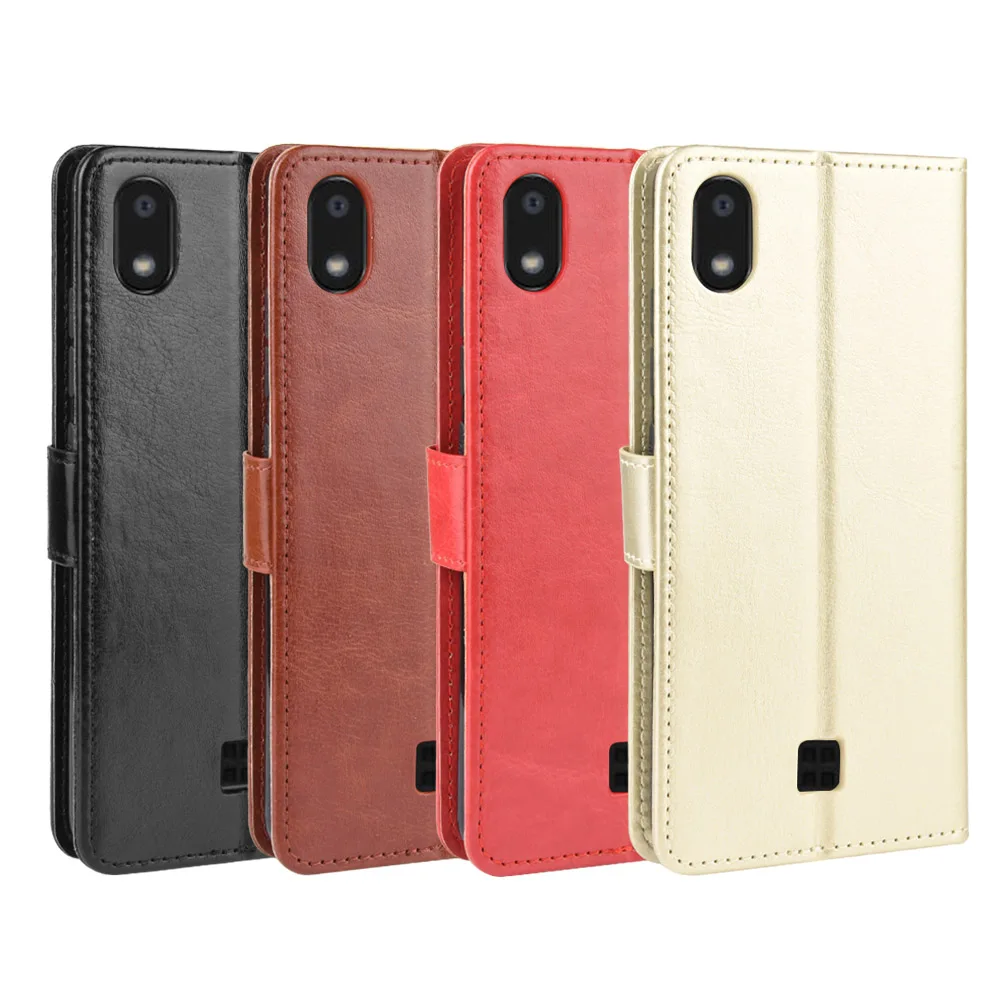 Чехол-книжка в стиле ретро для LG K20 2019 двойной чехол-кошелек из глянцевой кожи
