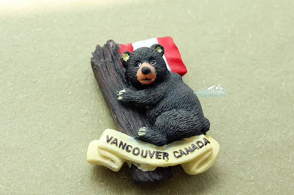 Canada Vancouver Black Bear Tourist Travel Souvenir 3d Resin Refrigerator Fridge Craft