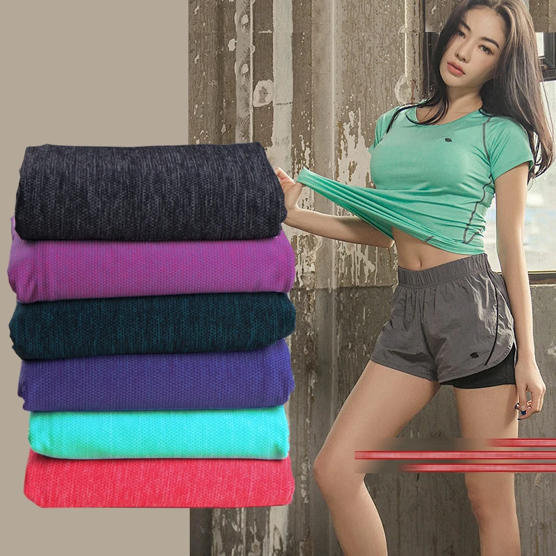 Tejido de punto de poliéster para ropa deportiva secado absorción del sudor, tejido transpirable para Yoga, 64 pulgadas de ancho|Tela| - AliExpress