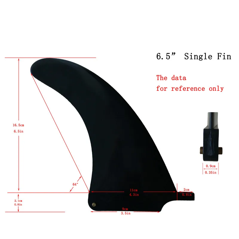 Surfboard Surf Fin 6.5 inch Longboard Fins Center Quilhas Paddle Surfboard plastic fins