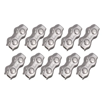 

10 Pcs 3mm Duplex Clips Stainless Steel Wire Cable Rope Grips Clamps Caliper