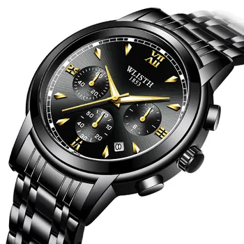 

WLISTH Fashion Luxury Mens Watches Business Stainless Steel Men Quartz Watch Waterproof Wrist Watch Luminous Masculino Reloj