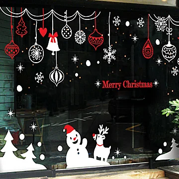 

Large Christmas Sticker X mas Decal Posters Vinyl Wall Decals Decor Mural Glass Shop Window Home Decoration