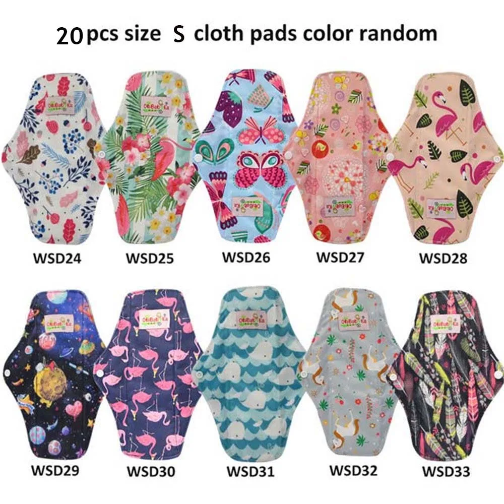 20 шт,, женские Моющиеся Прокладки, гигиенические впитывающие прокладки, герметичные, менструальные прокладки, хлопковые прокладки, многоразовые гигиенические полотенца - Цвет: 20pcs Size S