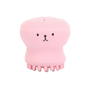 

Wash Face Exfoliating Cute Pink Brush Cleaning Pad Facial Spa Skin Pore Cleanser Small Octopus Shape Silicone Care Tool TSLM1