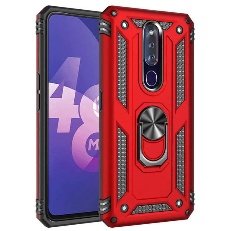 

Sergeant anti-fall armor mobile phone shell car magnetic FOR:OPPO F11 pro R17 ring bracket protective cover phone case