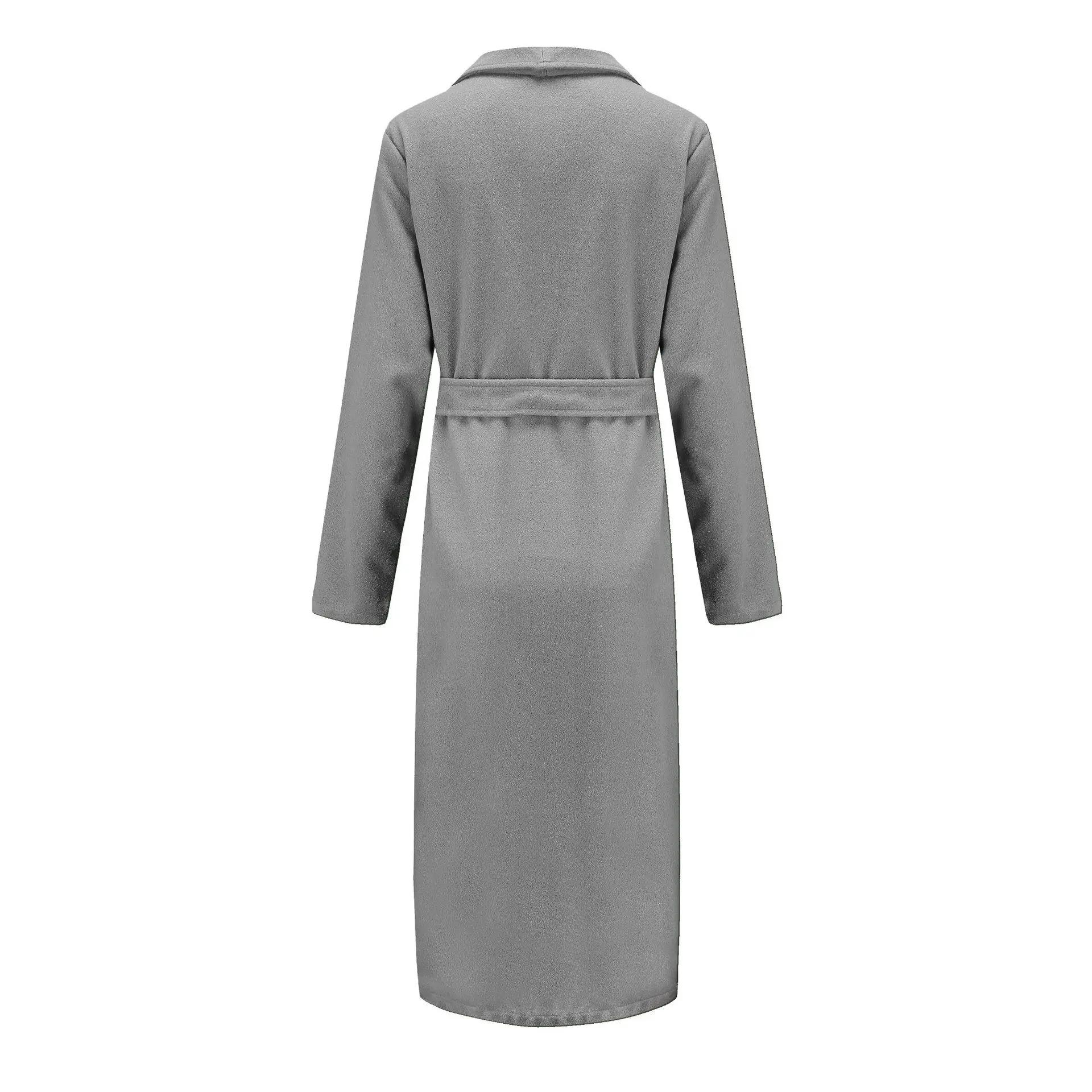 Новинка, приталенная Женская одежда, Женское шерстяное пальто, куртка, 10% кашемир, бант, пояс, большой отворот, женская черная, синяя, серая, зимняя, Весенняя верхняя одежда