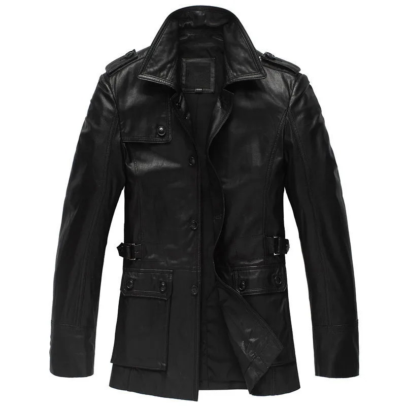 Genuine Leather Jacket Men Real Goatskin Coat Autumn Winter Jacket Men ...