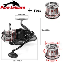 PureLeisure 1 Рыболовная катушка+ 2 чашки из металлической проволоки 4,7: 1 ручка рыболовная удочка колеса 11+ 1BB 10000 серия спиннинговая катушка Рыболовный набор
