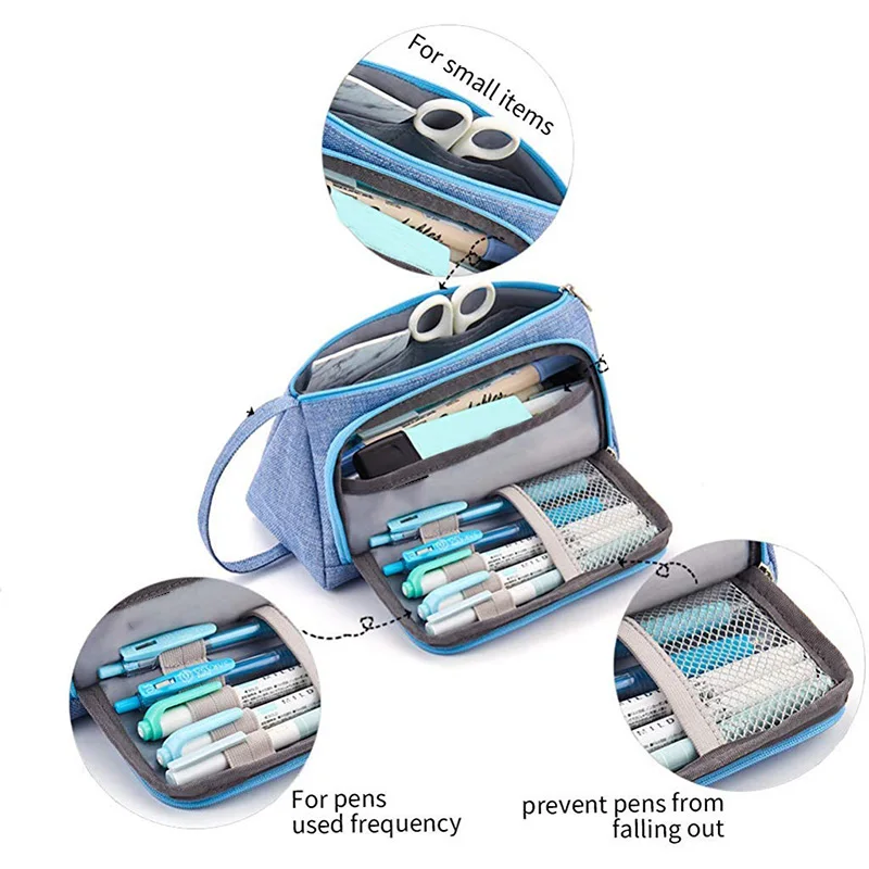 Большой Вместительный цветной льняной чехол для хранения маркер ручка Карандаш