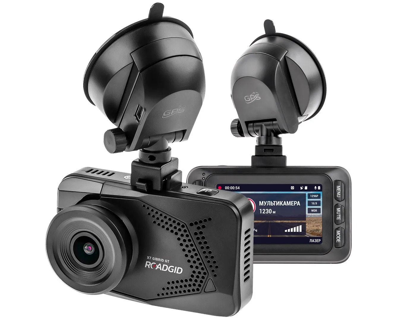 Roadgid X7 Gibrid GT Видеорегистратор с сигнатурным радар-детектором и GPS/ГЛОНАСС - Название цвета: Черный