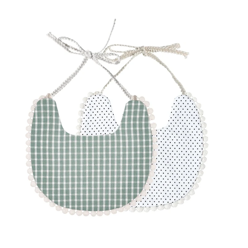 1 piece New Infant Baby Girl Boy Bib Kid Toddler Dinner Feeding Tassel Double-deck Cotton Linen Burp Cloths Saliva towel - Цвет: A28