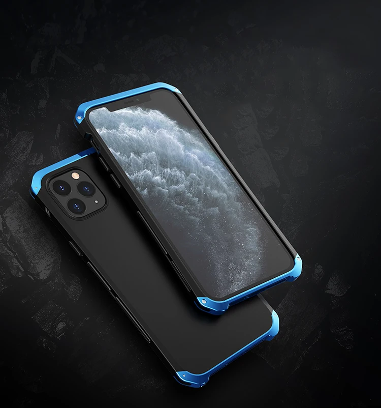 Текстурированная анти-осенняя Металлическая Рамка PC задняя для iPhone 11 Pro Max iPhone11 алюминиевый сплав бампер чехол Note 6 Pro крышка с подарком