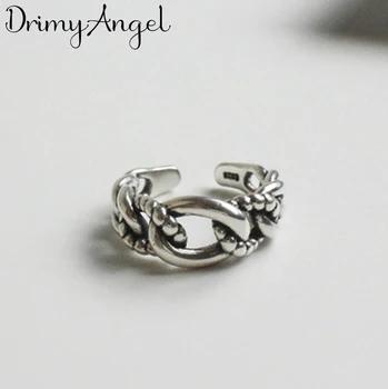 

Wholesale Real 925 Sterling Silver Hollow Chains Rings For Women Statement Jewelry Finger Ring anillos mujer bijoux
