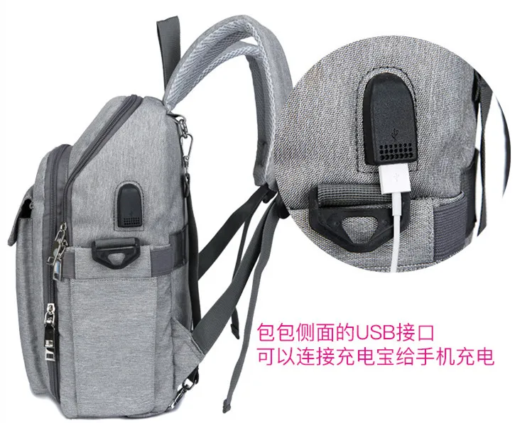 Портативный USB рюкзак Mommy Bag беременности и родам мешок многофункциональные детские пеленки мешок Детские Коляски Сумки для мам, сумка для подгузников