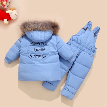 

Kids Ski Suit Winter -30 degrees Children Clothing Set Baby Boy Girl Duck Down Jacket Coat Jumpsuit Snowsuit Kids Parka Overalls