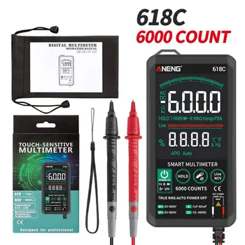 

618C Digital Multimeter Smart Touch AC DC Analog Bar True RMS Auto Tester Professional Transistor Capacitor NCV Tester