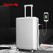 Hanke сумка на колёсиках, Роскошный дизайнерский чехол для костюма, чехол на колесиках для путешествий, для мужчин и женщин, шт., USB зарядка, Спиннер, колесо, замок TSA H9803