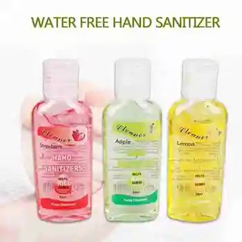 

60ml Travel Portable Mini Hand Sanitizer Disposable No Clean Waterless Clear Anti-Bacteria Moisturizing Fruit-Scented Bottle