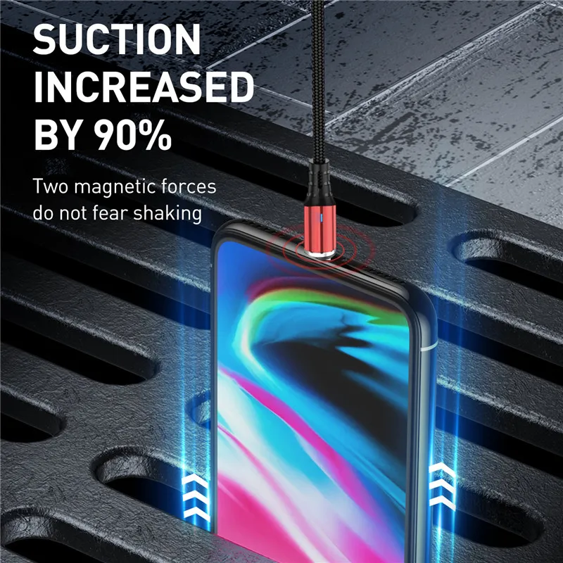  USLION Metall Shell LED Magnetic USB Typ C Kabel Für Samsung Micro USB Kabel Für Xiaomi Für iPhone 