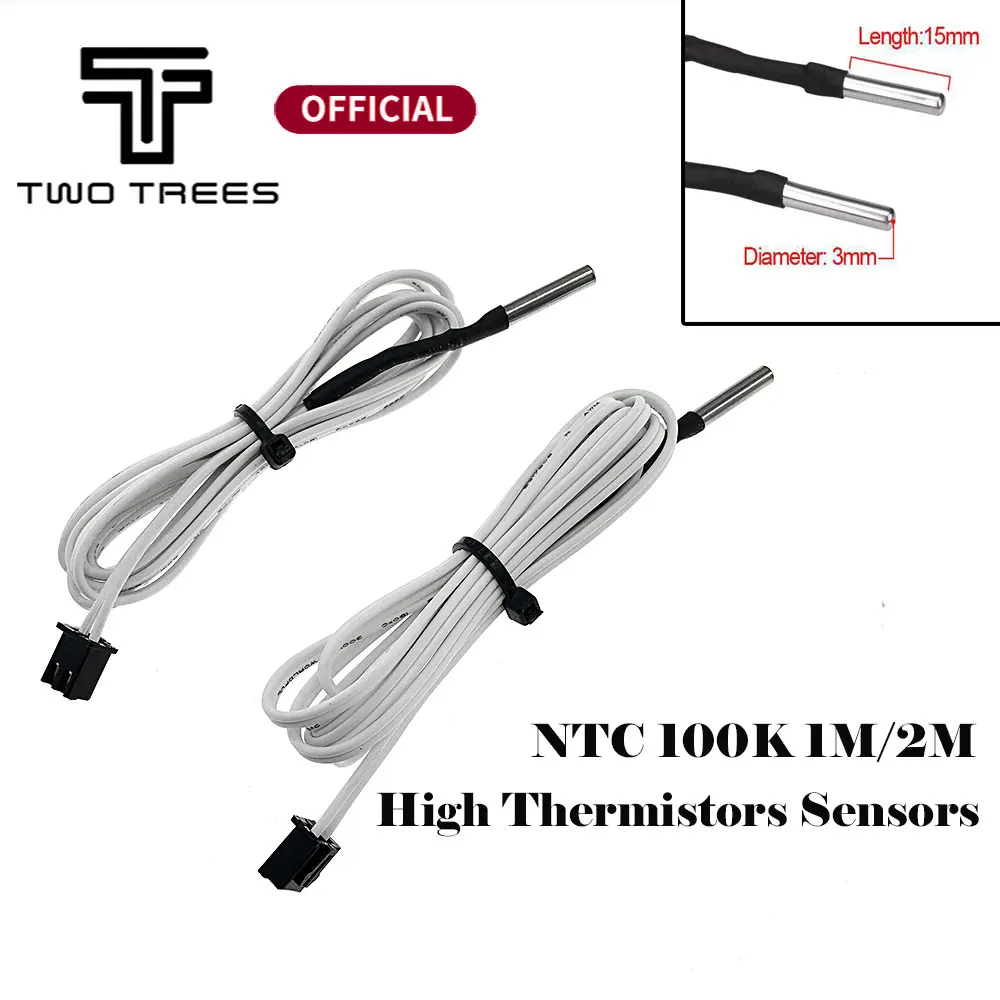 5PCS 100K Ohm NTC 1 1 5 1 2M Line High Thermistors Sensors With Cable