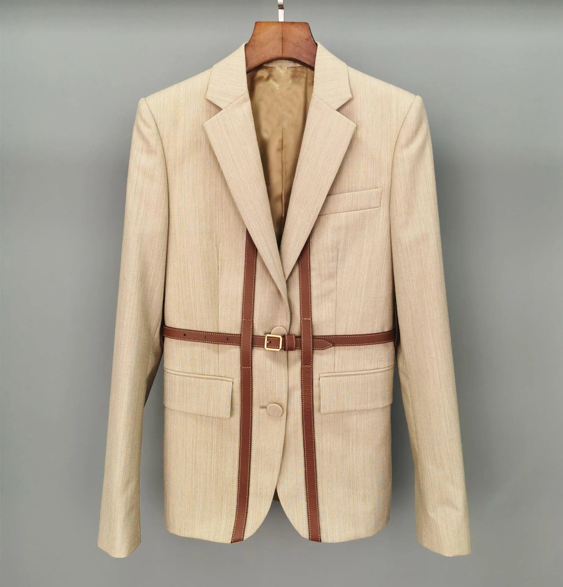 

high quality 2019FW new women casual blazer coat female jacket outerwear with belts ddxgz2v 8.14