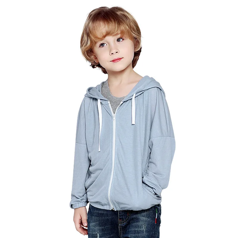 Kids Clothing Linen Cotton Sunscreen Shirt For Boys Girls Cardigan Top Anti Mosquito Outdoor Hooded Jacket Wormwood 2-12y