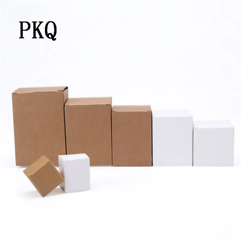 

12 sizes Natural kraft box for gift White Carton square paper Box for candy soap small cardboard paper packaging box 20pcs