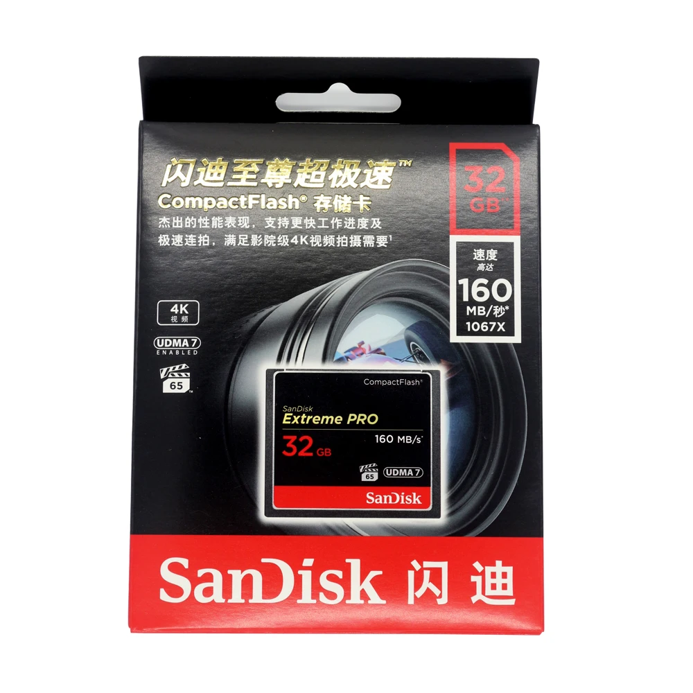 Карта памяти SanDisk Extreme Compactflash 32G 64GB 128GB CF карта высокоскоростная Компактная флеш-карта для DSLR и HD видеокамеры скидка