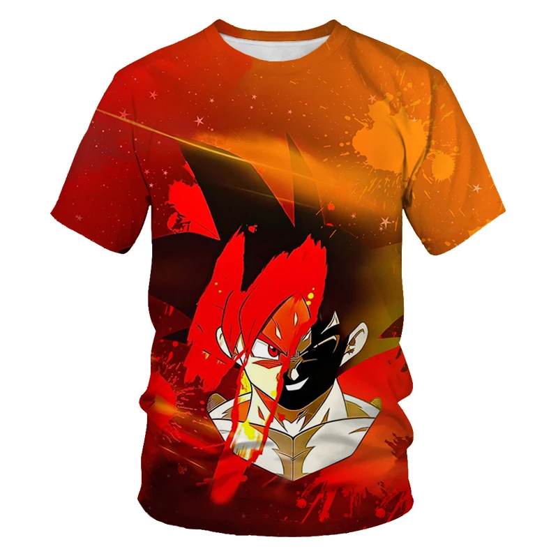 Summer Fashion New Men's Dragon Ball T-shirt Cartoon Monkey King Character 3d Printed Children's Casual Short Sleeve Shirt