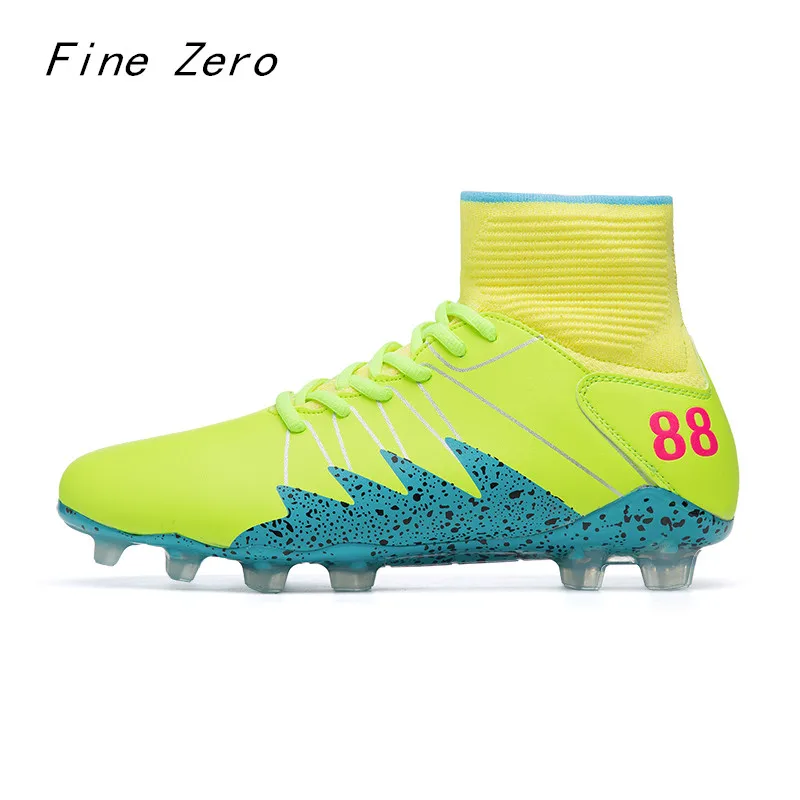Hot sale men's large size football non-slip high-footed football shoes spikes outdoor football training boots men's high-foo