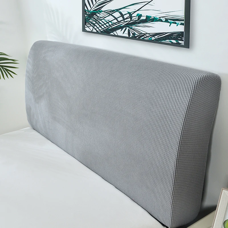 Solid Color Plush Thicken Elastic All-inclusive Bed Head Cover Bed Head Back Protection Dust Cover Headboard