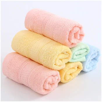 

Children towels soft and fine pure cotton fabric Children's towel face serviette solid color kapok fiber adult toallas 25×50cm