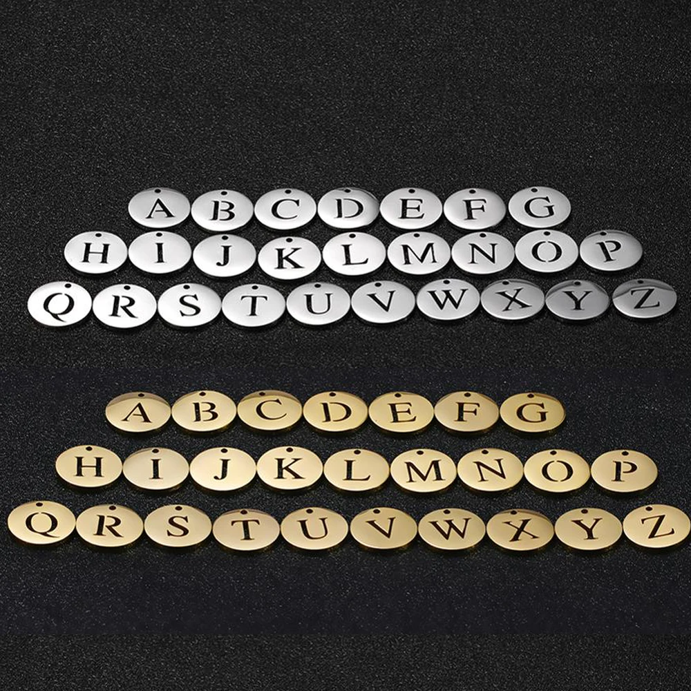 Gold Color Capital Letter DIY Pendant Stainless Steel Alphabet Charm 10 pcs/lot 26 For Necklace Bracelet Earring Jewelry Making stainless steel charms slide letters charm jewelry charms stainless steel pendant