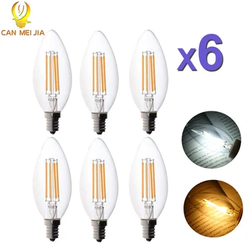 

Warm/White LED Bulb E14 Candle Light 2W 4W Retro Bulb Lamp C35 220V for Home Lighting Chandelier Decoration