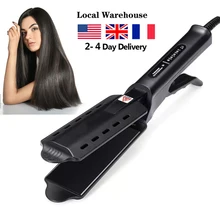  Hair Straightener Four-Gear Temperature Adjustment Ceramic Tourmaline Flat Iron Women Hair Straightener Widen Panel Hair Curler 