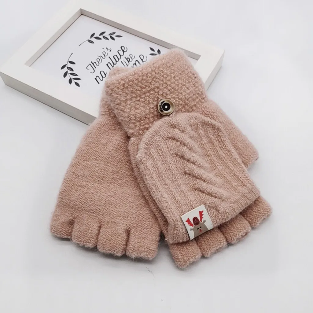 ARLONEET, детские теплые вязаные вещи для зимы, варежки, перчатки, откидной верх, без пальцев, перчатки CS13