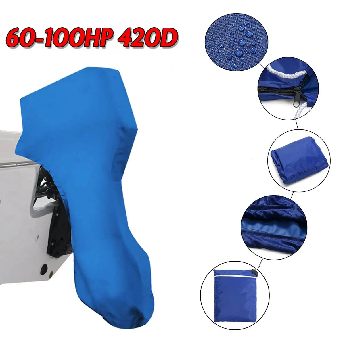 420D 60-100HP Boat Full Outboard Engine Motor Cover Waterproof Blue For | Автомобили и мотоциклы