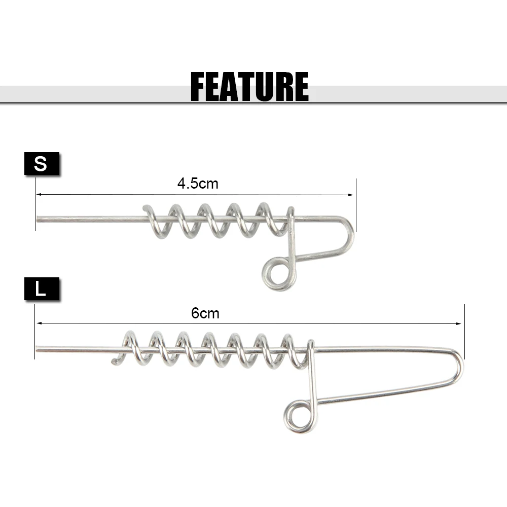 Spinpoler 20 шт. пружинный замок шпильки из нержавеющей стали Мягкая приманка пружинный замок шпилька рыболовный крючок соединение фиксированная защелка снасти