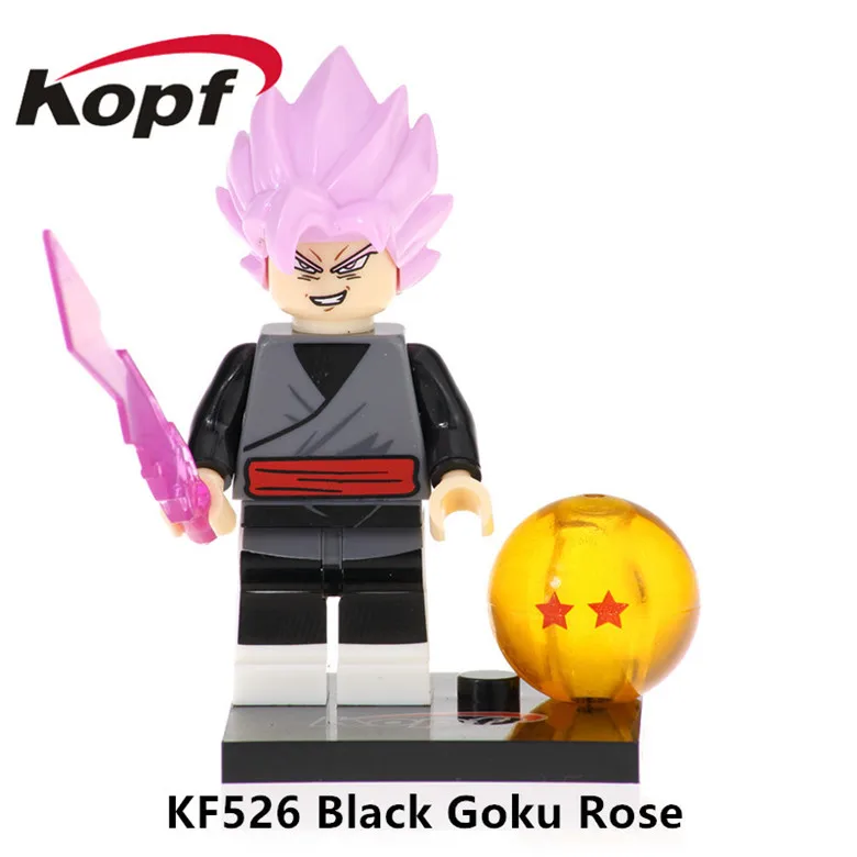 KF526 Without Box Один строительные блоки Dragon Ball серии кирпичи черный сын Goku vegeta Recoom Raditz с логотипом и надписью из цифры для игрушка-подарок для детей - Цвет: KF526 Without Box