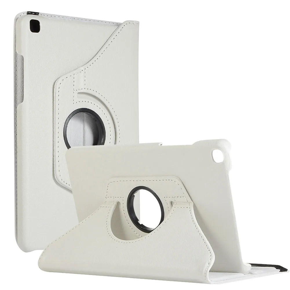 White Чехол для samsung Galaxy Tab A 8,0 SM-T290 T295 T297 Funda, чехол с откидной крышкой из искусственной кожи с поворотом на 360 градусов - Цвет: White
