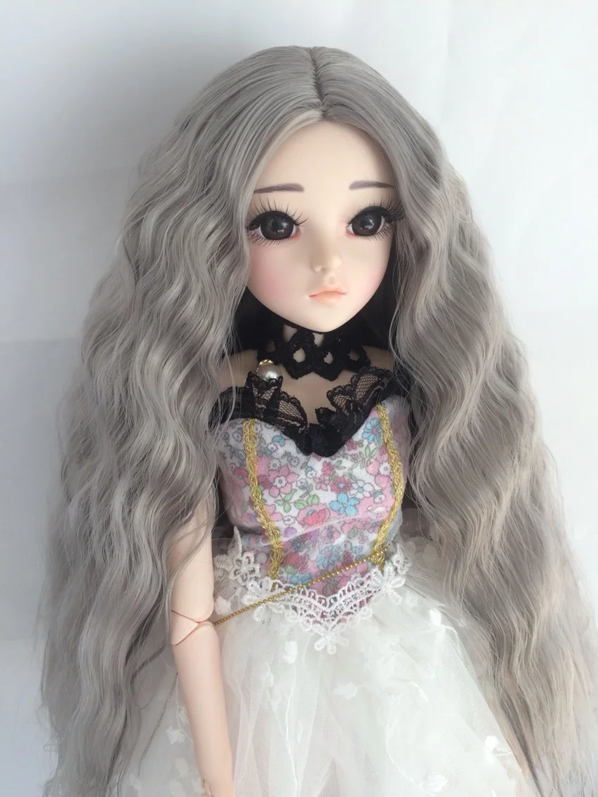 Парик для шарнирной куклы серый волнистый парик 1/3 1/4 1/6 1/8 | Игрушки и хобби