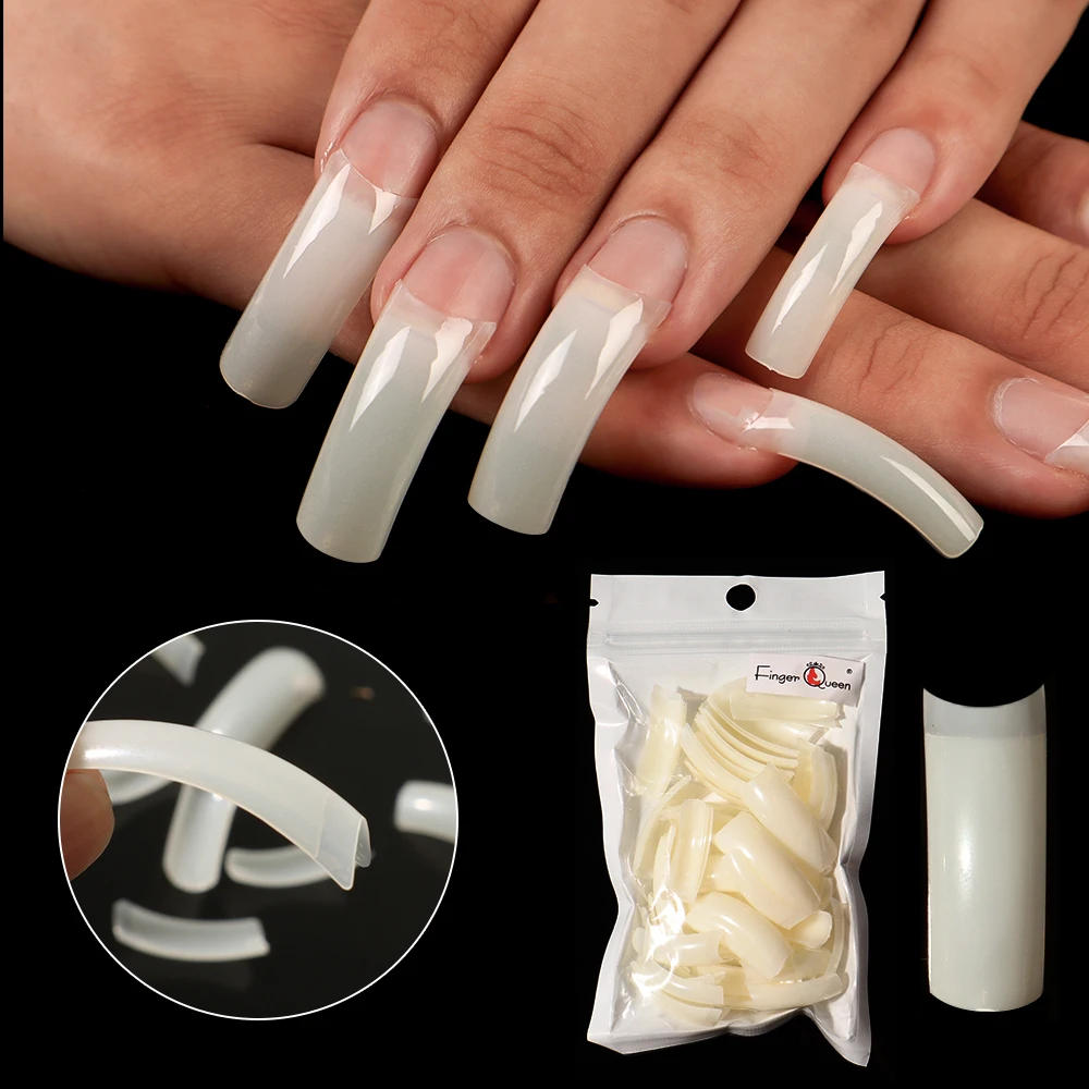 500PcsCurvedarchHalfCoverNailArtAcrylicArtificialFalseNail10
