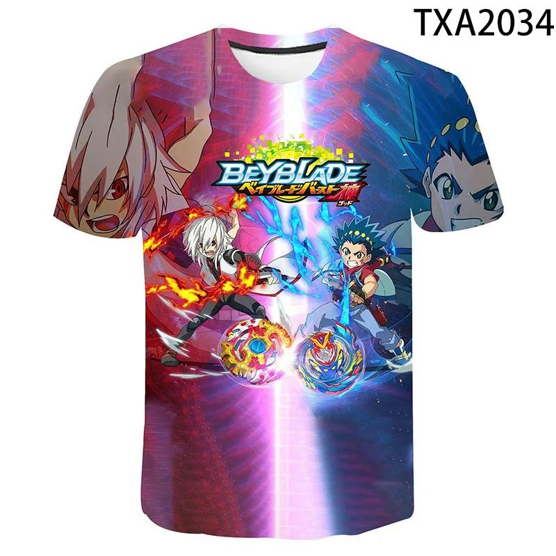 Футболки с 3D-принтом Beyblade Burst для мальчиков и девочек повседневные коротким