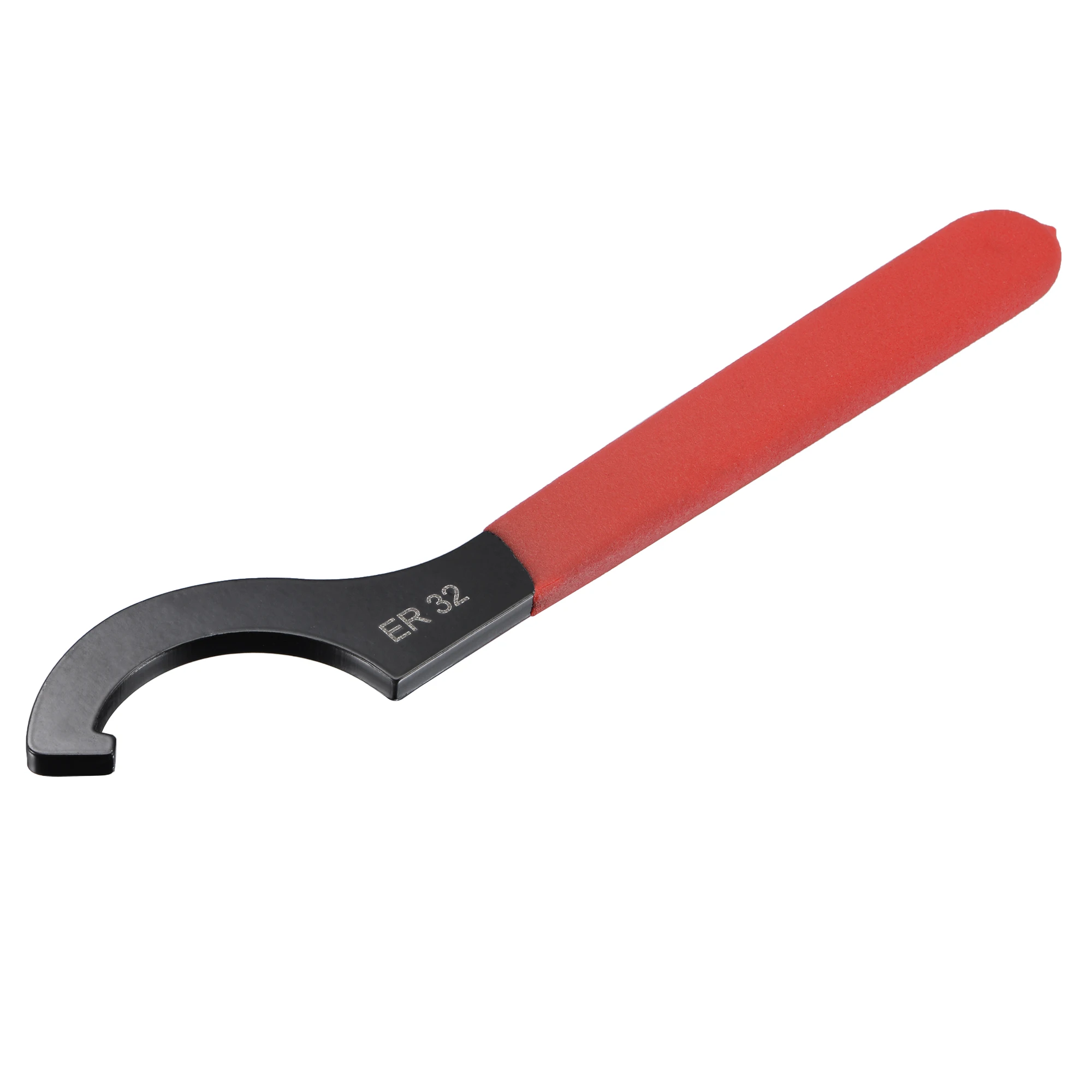 

uxcell C Hook Spanner Wrench for Lathe Clamping ER32 Collet Chuck Nut with Red Non-slip Handle