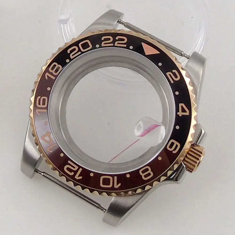 Rose Banhado a Ouro Gmt Caixa do Relógio Cristal de Safira 40 mm Pt5000 Eta2824 Nh35 Nh34 Nh36 Miyota8215 821a Dg2813 Eta2836 - Image 6